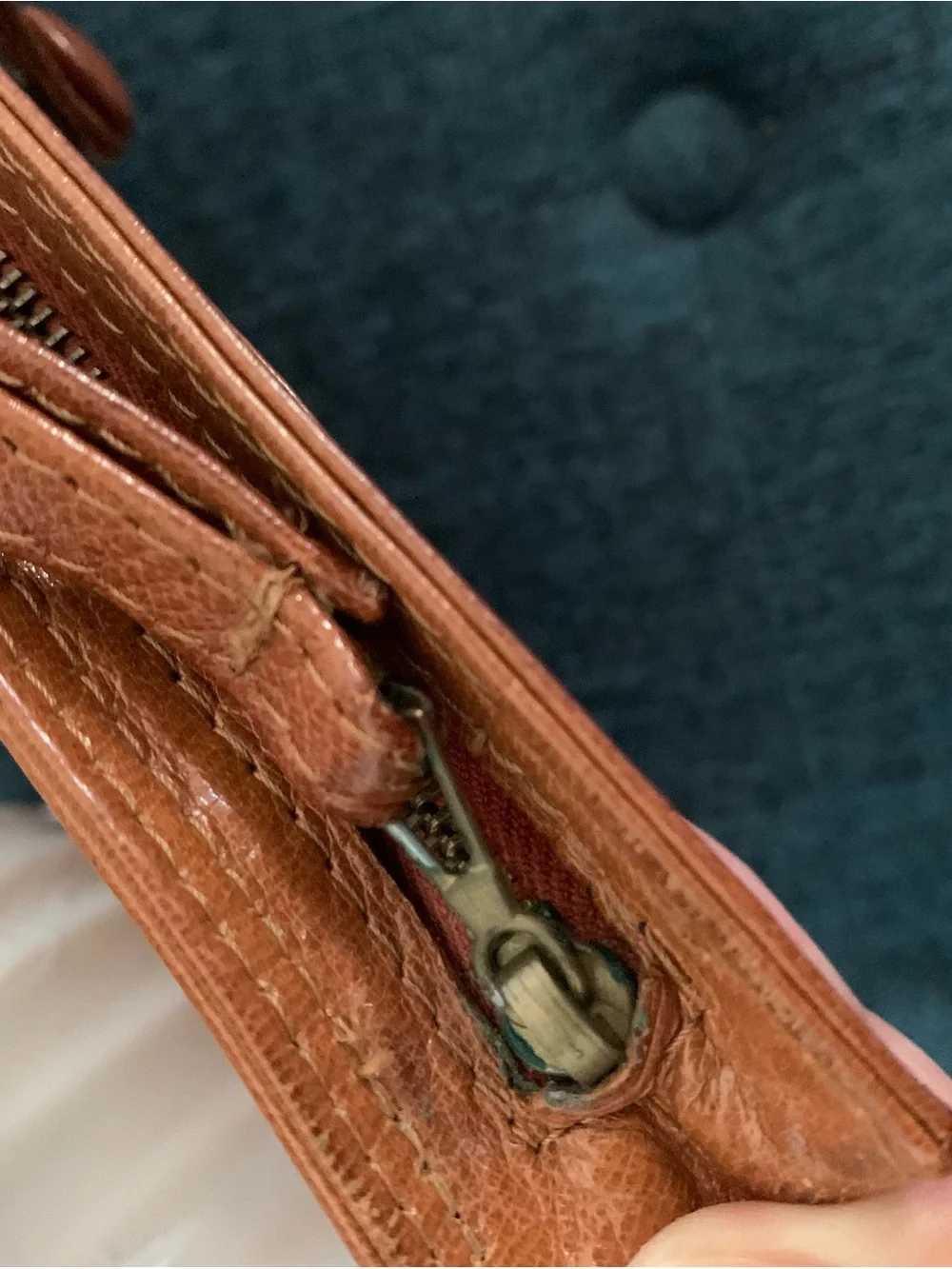 Vintage Bottega Veneta Tan Leather Wrist Clutch